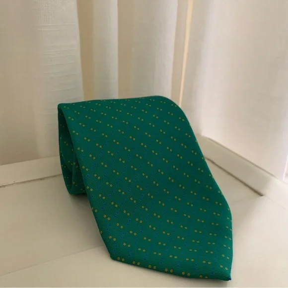 Etro 100% Silk Tie Emerald Green - Picture 1 of 8